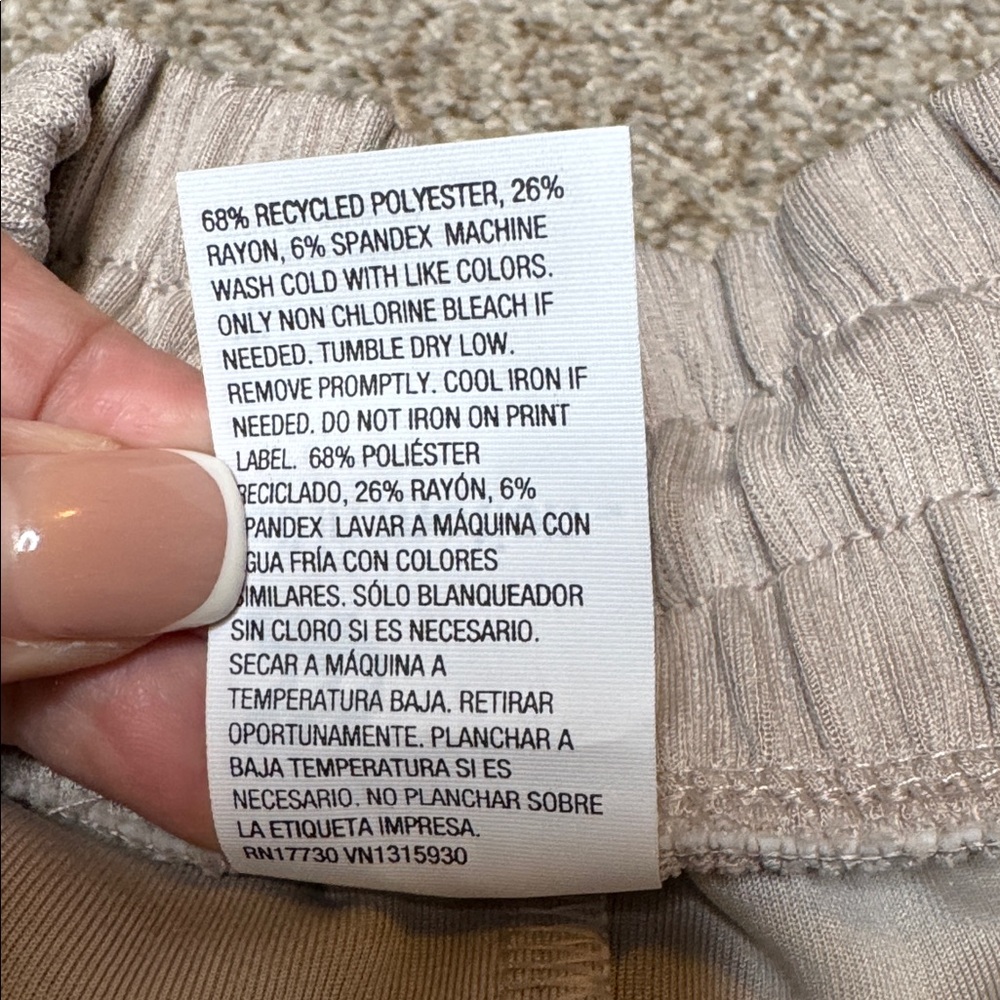 All in Motion Airy Sleek Ribbed Wide Leg Pants Cream XL NWT - Picture 13 of 16